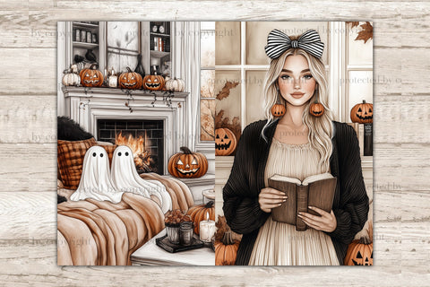 Cozy Halloween Junk Journal Kit | Witch Digital Paper SVG GlamArtZhanna 