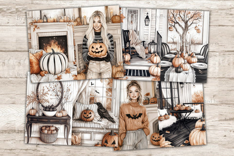 Cozy Halloween Junk Journal Kit | Witch Digital Paper SVG GlamArtZhanna 