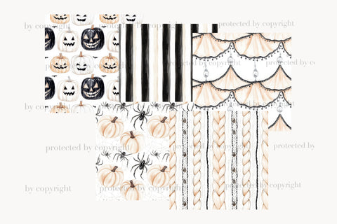 Cozy Halloween Paper | Neutral Background Beige Pattern Digital Pattern GlamArtZhanna 