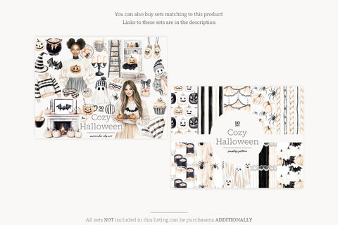 Cozy Halloween Paper | Neutral Background Beige Pattern Digital Pattern GlamArtZhanna 