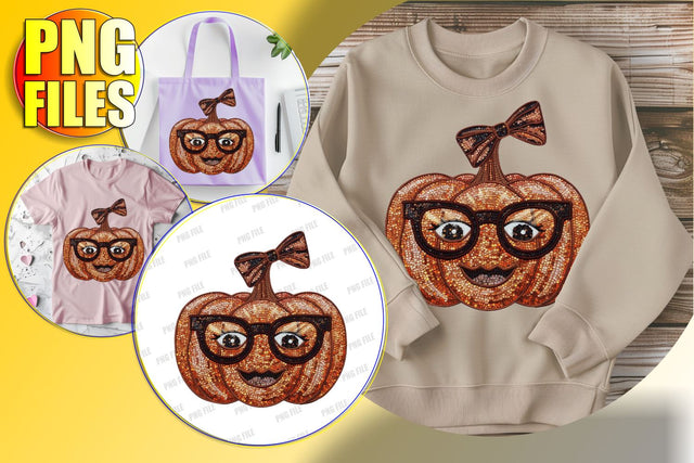 Cozy Halloween Pumpkin with Embroidered Bow Sublimation Sublimation afrosvg 