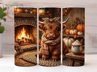 Cozy Highland Cow Fall 20oz Tumbler, Cozy Highland Cow, Highland Cow Fall, Highland Cow Tumbler, 20oz Tumbler, Fall Tumbler, Cozy Cow, Tumbler Wrap Sublimation Lara' s Designs 