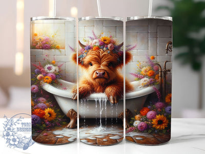 Cozy Highland Cow Hygge Tumbler, Cozy Farm Animal Wrap, Rustic Cow Sublimation Design, 20oz Hygge Tumbler, Whimsical Highland Cow Mug, Cute Country Christmas Cup, Warm Winter Cow Art Sublimation ToriDesigns 