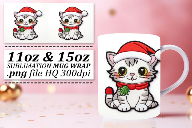 Cozy Holiday Mug Wrap: Embroidered 3D Sublimation afrosvg 