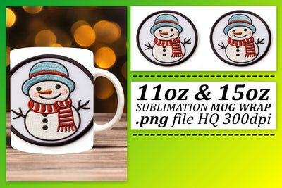 Cozy Holiday Theme: 3D Embroidered Mug Sublimation afrosvg 