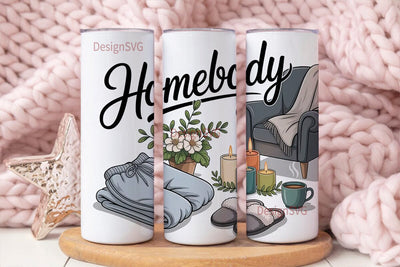 Cozy Homebody 20oz Tumbler Wrap Sublimation DesignSVG 