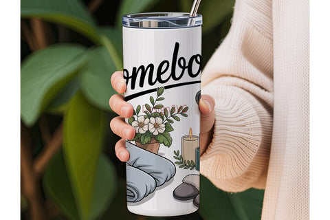 Cozy Homebody 20oz Tumbler Wrap Sublimation DesignSVG 