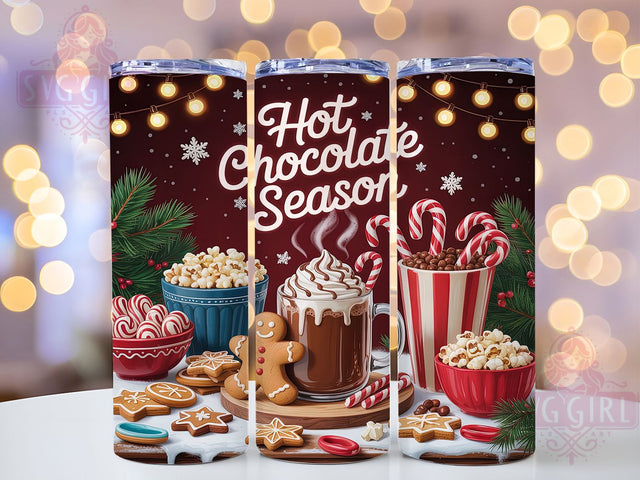 Cozy Hot Chocolate Christmas Tumbler, Christmas Cocoa Wrap, Holiday Mug Sublimation, Festive Cocoa Cup, 20Oz Skinny Tumbler Wrap, Cozy Winter Mug, Sweet Christmas Design Sublimation SvggirlplusArt 