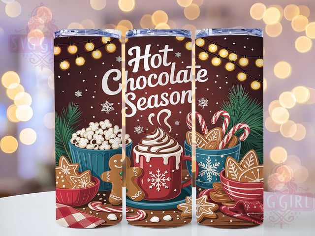 Cozy Hot Chocolate Christmas Tumbler, Christmas Cocoa Wrap, Holiday Mug Sublimation, Festive Cocoa Cup, 20Oz Skinny Tumbler Wrap, Cozy Winter Mug, Sweet Christmas Design Sublimation SvggirlplusArt 