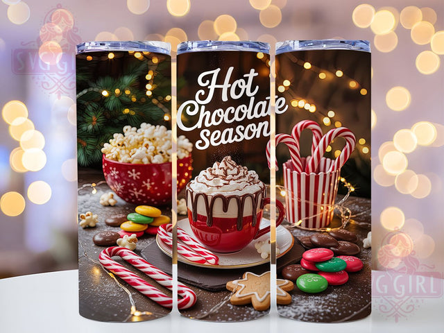 Cozy Hot Chocolate Christmas Tumbler, Christmas Cocoa Wrap, Holiday Mug Sublimation, Festive Cocoa Cup, 20Oz Skinny Tumbler Wrap, Cozy Winter Mug, Sweet Christmas Design Sublimation SvggirlplusArt 