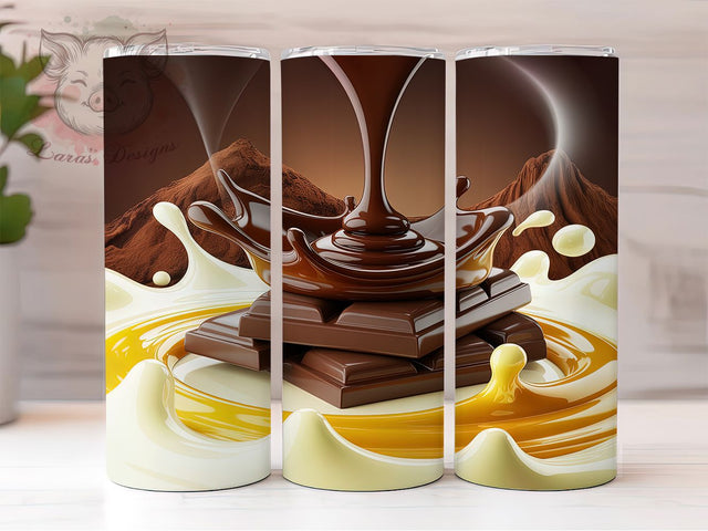 Cozy Hot Chocolate Winter Tumbler, Cozy Winter Pattern, Warm Drink Design, 20Oz Sublimation Wrap, Sweet Cocoa Art, Rustic Beverage Texture, Tumbler Sublimation Sublimation Lara' s Designs 