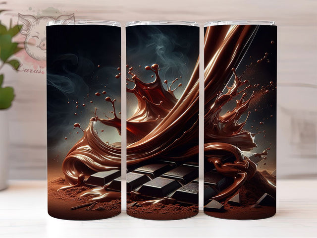 Cozy Hot Chocolate Winter Tumbler, Cozy Winter Pattern, Warm Drink Design, 20Oz Sublimation Wrap, Sweet Cocoa Art, Rustic Beverage Texture, Tumbler Sublimation Sublimation Lara' s Designs 