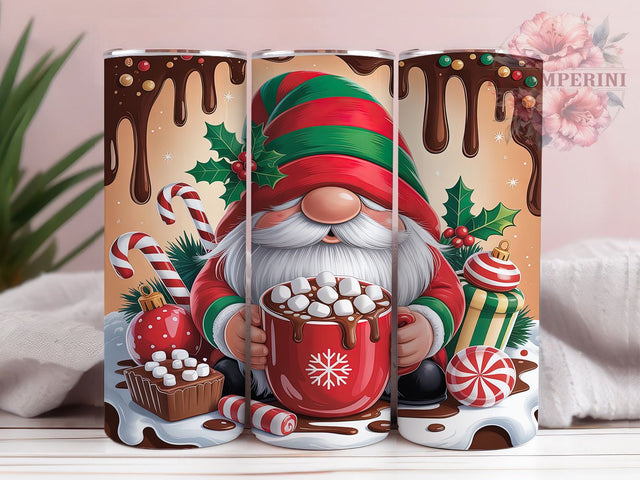 Cozy Hot Cocoa Gnome Tumbler, Winter Gnome Wrap, 20Oz Skinny Tumbler, Cozy Holiday Sublimation, Christmas Cocoa Design, Cute Gnome Tumbler, Warm Winter Drink Wrap Sublimation Li Zamperini 