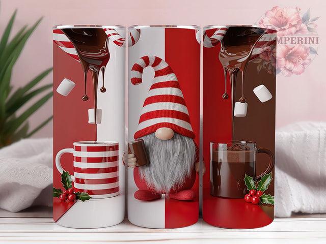 Cozy Hot Cocoa Gnome Tumbler, Winter Gnome Wrap, 20Oz Skinny Tumbler, Cozy Holiday Sublimation, Christmas Cocoa Design, Cute Gnome Tumbler, Warm Winter Drink Wrap Sublimation Li Zamperini 