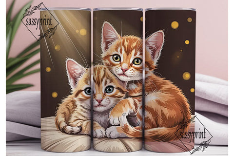 Cozy Kittens 20oz Tumbler Wrap Sublimation sassyprint 