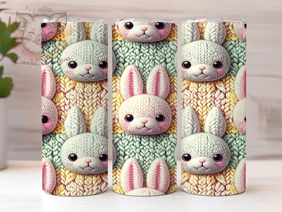 Cozy Knit Bunny 20oz Tumbler, Seamless Knit, Holiday Theme, Cozy Style, 20oz Wrap, Sublimation Design, PNG File Sublimation Lara' s Designs 