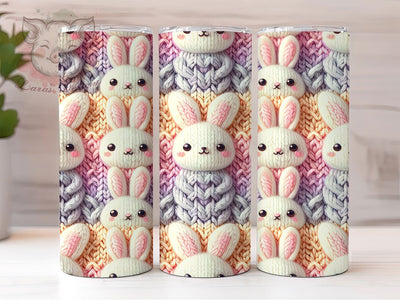 Cozy Knit Bunny 20oz Tumbler, Seamless Knit, Holiday Theme, Cozy Style, 20oz Wrap, Sublimation Design, PNG File Sublimation Lara' s Designs 