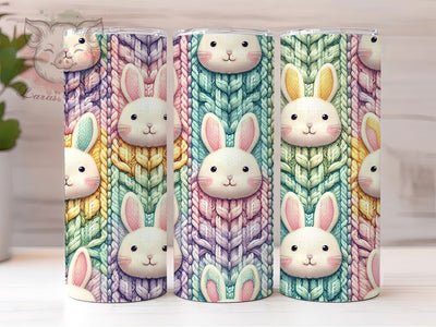Cozy Knit Bunny 20oz Tumbler, Seamless Knit, Holiday Theme, Cozy Style, 20oz Wrap, Sublimation Design, PNG File Sublimation Lara' s Designs 