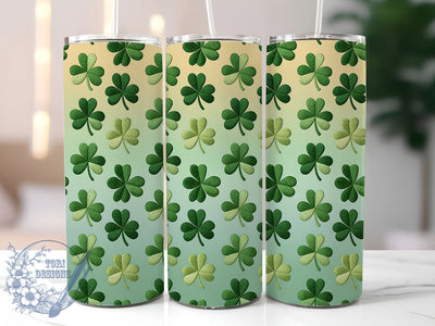 Cozy Knitted Shamrock Tumbler, Irish Clover Pattern, Faux Yarn Texture, Knitted Style, Festive Irish Charm, Lucky Shamrock Design, Cozy Rustic Wrap, 20Oz Tumbler, Sublimation Sublimation ToriDesigns 