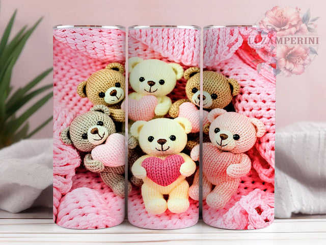 Cozy Latch Hook Teddy Tumbler, Latch Hook Pattern, Cute Bear Design, 20Oz Sublimation Wrap, Cozy Craft Art, Handmade Bear Texture, Tumbler Sublimation Sublimation Li Zamperini 