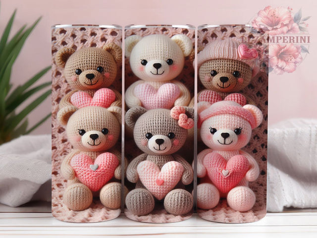 Cozy Latch Hook Teddy Tumbler, Latch Hook Pattern, Cute Bear Design, 20Oz Sublimation Wrap, Cozy Craft Art, Handmade Bear Texture, Tumbler Sublimation Sublimation Li Zamperini 