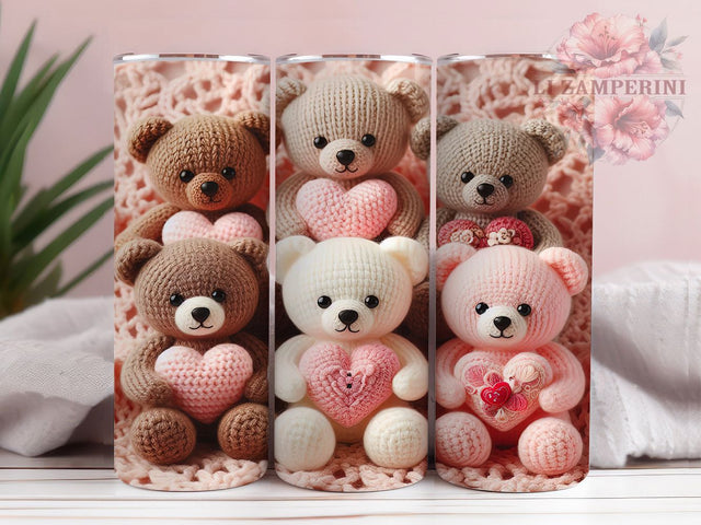 Cozy Latch Hook Teddy Tumbler, Latch Hook Pattern, Cute Bear Design, 20Oz Sublimation Wrap, Cozy Craft Art, Handmade Bear Texture, Tumbler Sublimation Sublimation Li Zamperini 