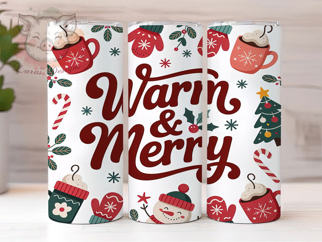 Cozy Merry Xmas Doodle Tumbler, Holiday Doodle Wrap, Cozy Christmas Sublimation, 20oz Christmas Tumbler, Festive Collage Art, Seasonal Holiday Mug, Whimsical Christmas Cup Sublimation Lara' s Designs 