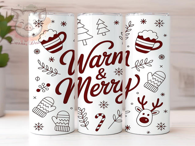 Cozy Merry Xmas Doodle Tumbler, Holiday Doodle Wrap, Cozy Christmas Sublimation, 20oz Christmas Tumbler, Festive Collage Art, Seasonal Holiday Mug, Whimsical Christmas Cup Sublimation Lara' s Designs 