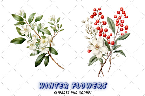 Cozy Mistletoe Sublimation Clipart Set | Winter Mistletoe Sublimation FloridPrintables 