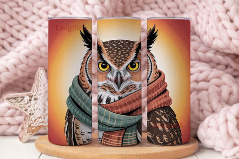 Cozy Owl 20oz Tumbler Design Sublimation DesignSVG 