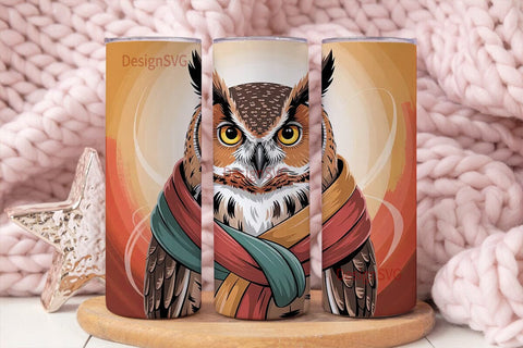 Cozy Owl 20oz Tumbler Design Sublimation DesignSVG 