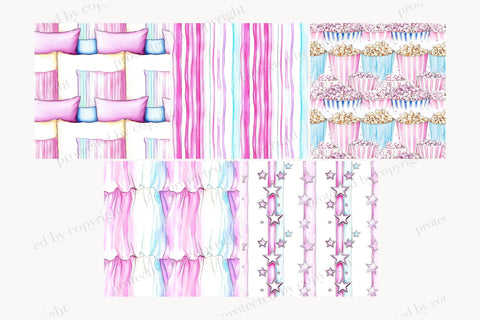 Cozy Pajama Party Digital Paper Set | Slumber Party Patterns Digital Pattern GlamArtZhanna 