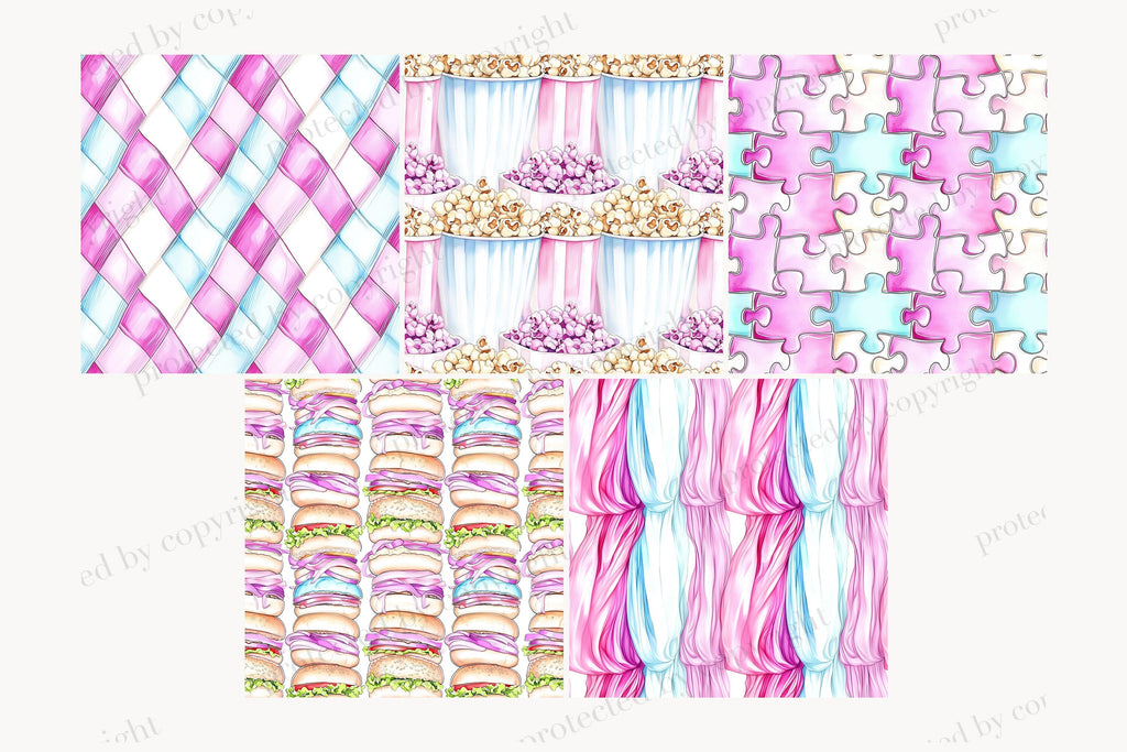 Cozy Pajama Party Digital Paper Set | Slumber Party Patterns - So Fontsy