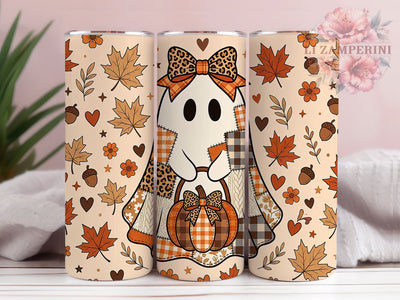 Cozy Patchwork Ghost 20oz Tumbler, Cozy Patchwork Ghost, Patchwork Ghost, Ghost Tumbler, 20oz Tumbler, Cozy Ghost, Halloween Tumbler, Tumbler Wrap Sublimation Li Zamperini 