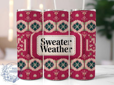 Cozy Pink Sweater Tumbler, Cable Knit Sublimation, Sweater Weather Png, 20oz Skinny Tumbler, Winter Tumbler Wrap, Cozy Knit Design, Sublimation Download Sublimation ToriDesigns 