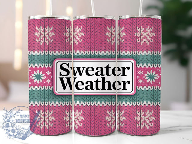 Cozy Pink Sweater Tumbler, Cable Knit Sublimation, Sweater Weather Png, 20oz Skinny Tumbler, Winter Tumbler Wrap, Cozy Knit Design, Sublimation Download Sublimation ToriDesigns 
