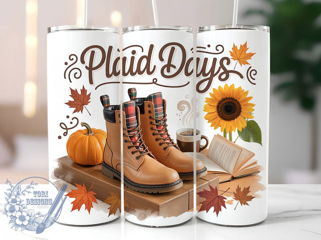 Cozy Plaid Fall Tumbler Wrap, Fall Tumbler Png, Flannel Sublimation, 20oz Skinny Tumbler, Autumn Tumbler Wrap, Cozy Tumbler Design, Tumbler Wrap Download Sublimation ToriDesigns 