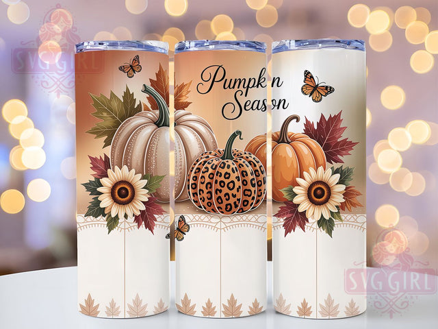 Cozy Pumpkin Floral Fall Tumbler Wrap, Fall Floral Wrap, 20oz Sublimation, Autumn Flower Cup, Floral Pumpkin Mug, Cozy Fall Tumbler, Thanksgiving Floral Design Sublimation SvggirlplusArt 