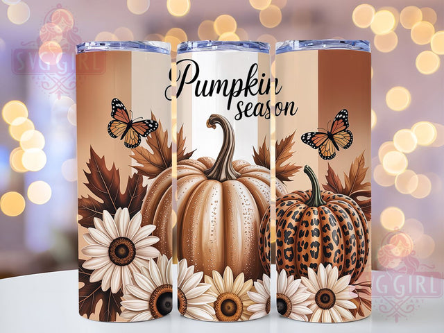 Cozy Pumpkin Floral Fall Tumbler Wrap, Fall Floral Wrap, 20oz Sublimation, Autumn Flower Cup, Floral Pumpkin Mug, Cozy Fall Tumbler, Thanksgiving Floral Design Sublimation SvggirlplusArt 
