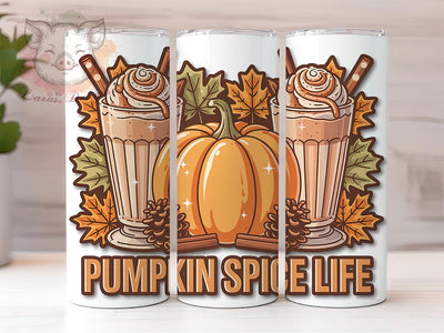 Cozy Pumpkin Spice Autumn Tumbler, Fall Wrap, Cozy Vibes, 20Oz Tumbler, Sublimation Design, Autumn Drink, Seasonal Aesthetic Sublimation Lara' s Designs 