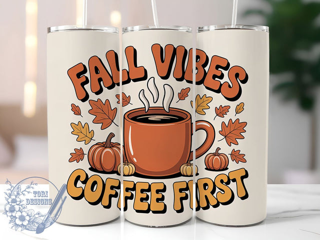 Cozy Pumpkin Spice Coffee Tumbler, Coffee First Wrap, Autumn Tumbler Design, 20Oz Skinny Tumbler, Cozy Fall Sublimation, Pumpkin Spice Coffee, Seasonal Tumbler Wrap Sublimation ToriDesigns 