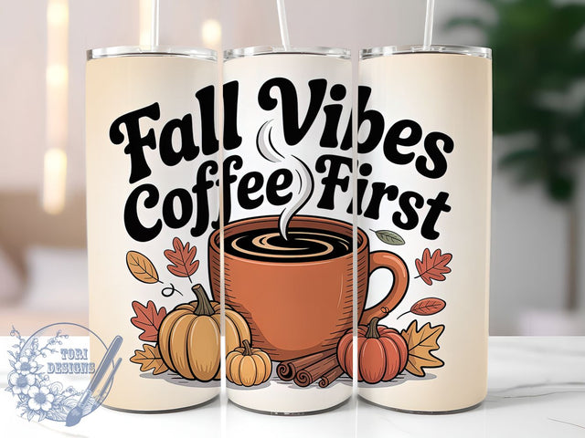 Cozy Pumpkin Spice Coffee Tumbler, Coffee First Wrap, Autumn Tumbler Design, 20Oz Skinny Tumbler, Cozy Fall Sublimation, Pumpkin Spice Coffee, Seasonal Tumbler Wrap Sublimation ToriDesigns 