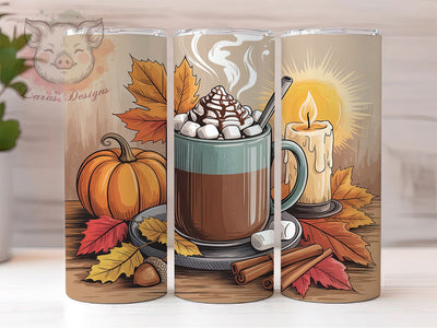 Cozy Pumpkin Spice Fall Tumbler, Fall Coffee, Autumn Wrap, 20Oz Tumbler, Sublimation Design, Cozy Vibes, Seasonal Drink Sublimation Lara' s Designs 