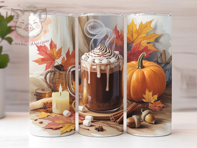 Cozy Pumpkin Spice Fall Tumbler, Fall Coffee, Autumn Wrap, 20Oz Tumbler, Sublimation Design, Cozy Vibes, Seasonal Drink Sublimation Lara' s Designs 