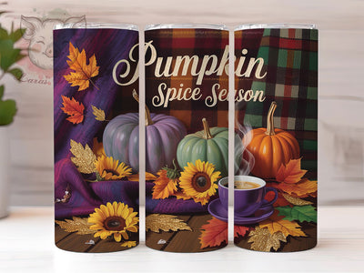 Cozy Pumpkin Spice Fall Tumbler, Fall Season Wrap, 20oz Sublimation, Autumn Pumpkin Cup, Pumpkin Spice Mug, Cozy Fall Tumbler, Thanksgiving Drinkware Sublimation Lara' s Designs 