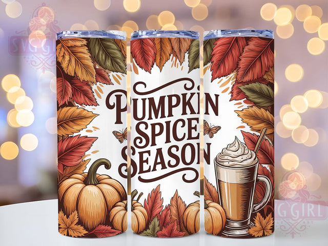 Cozy Pumpkin Spice Fall Tumbler Wrap, Fall Autumn Sublimation Design, Pumpkin Spice Drinkware, 20oz Skinny Tumbler Wrap, Cozy Fall Vibes Wrap, Harvest Theme Sublimation, Autumn Leaves Tumbler Design Sublimation SvggirlplusArt 