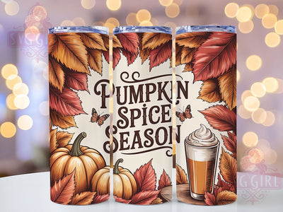 Cozy Pumpkin Spice Fall Tumbler Wrap, Fall Autumn Sublimation Design, Pumpkin Spice Drinkware, 20oz Skinny Tumbler Wrap, Cozy Fall Vibes Wrap, Harvest Theme Sublimation, Autumn Leaves Tumbler Design Sublimation SvggirlplusArt 