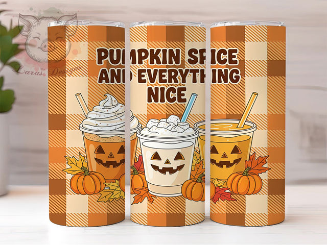Cozy Pumpkin Spice Latte Tumbler, Fall Coffee, Cozy Wrap, 20Oz Tumbler, Sublimation Design, Autumn Vibes, Seasonal Drink Sublimation Lara' s Designs 