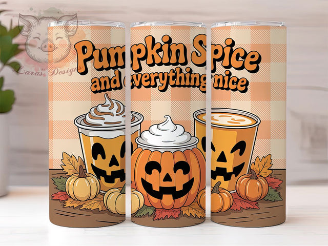 Cozy Pumpkin Spice Latte Tumbler, Fall Coffee, Cozy Wrap, 20Oz Tumbler, Sublimation Design, Autumn Vibes, Seasonal Drink Sublimation Lara' s Designs 