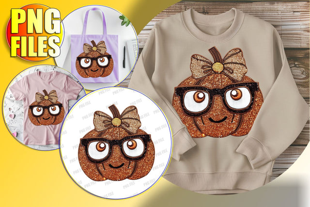 Cozy Pumpkin with Bow Autumn Sublimation PNG Design Sublimation afrosvg 